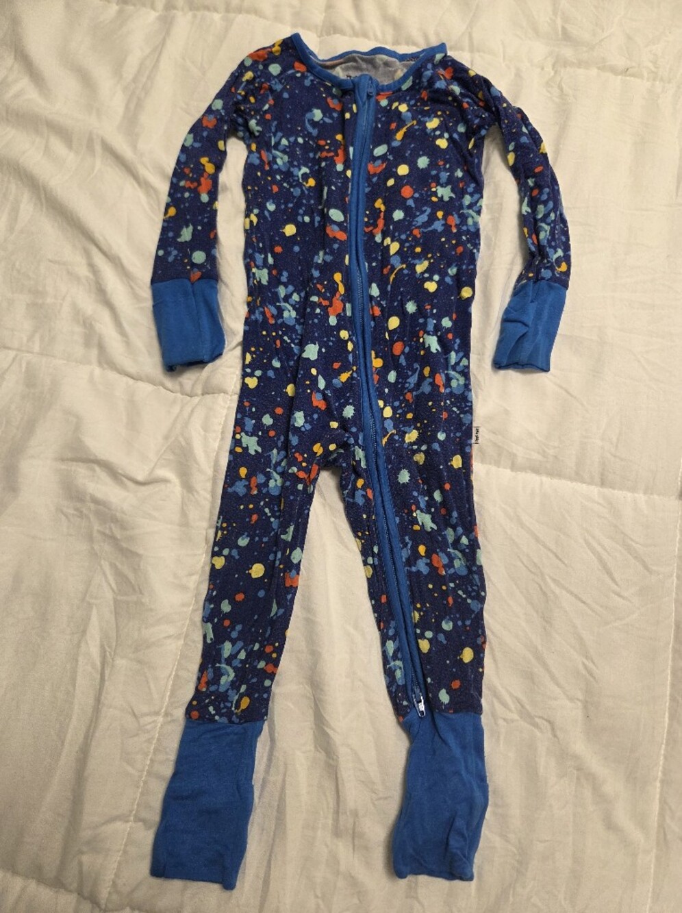 Little Sleepies Navy Splatter Footed One-Piece Pajamas